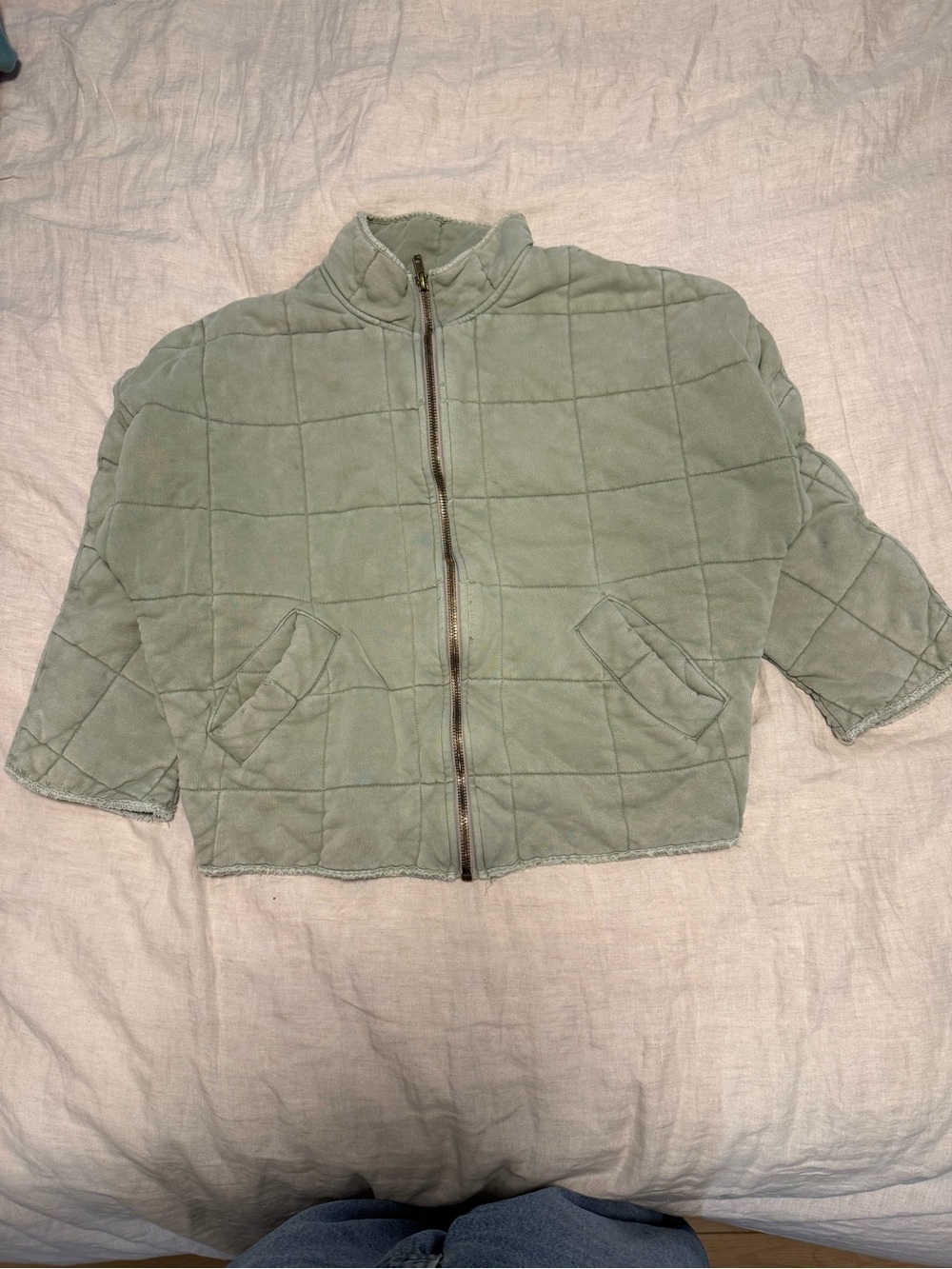 Free People dolman quilted jacket Green